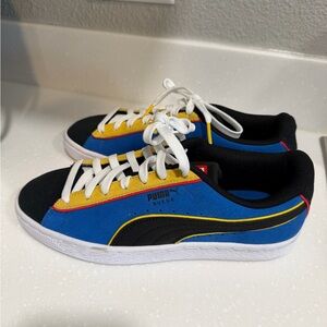 Puma Kids' Blue & Yellow Suede Sneakers